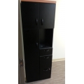 Black and Maple Combination Wardrobe Storage File Cabinet